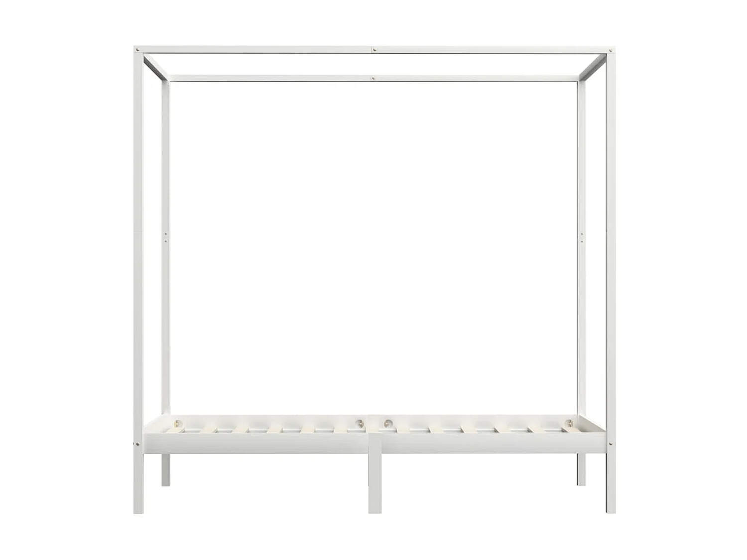 Hemelbedframe massief grenenhout wit 90x200 cm NL21789