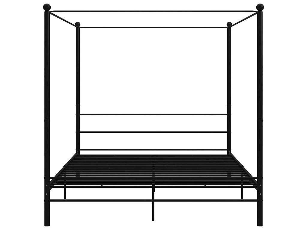 Lit à baldaquin-200 x 200 cm Noir Métal JKF121172
