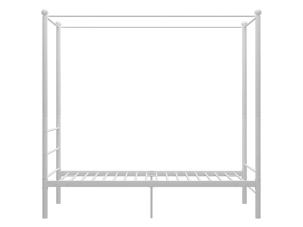 Lit à baldaquin-90 x 200 cm Blanc Métal JKF772661