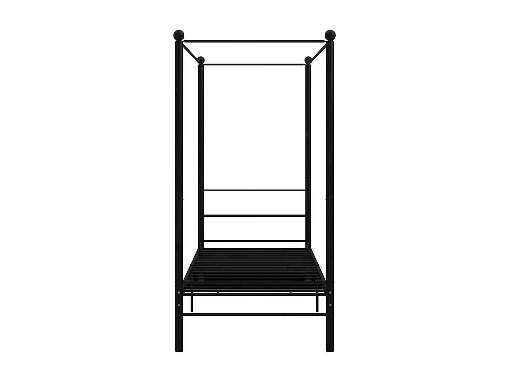 Lit à baldaquin-100 x 200 cm Noir Métal JKF577841