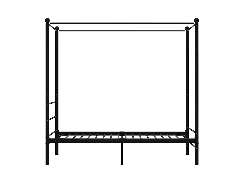 Lit à baldaquin-100 x 200 cm Noir Métal JKF577841