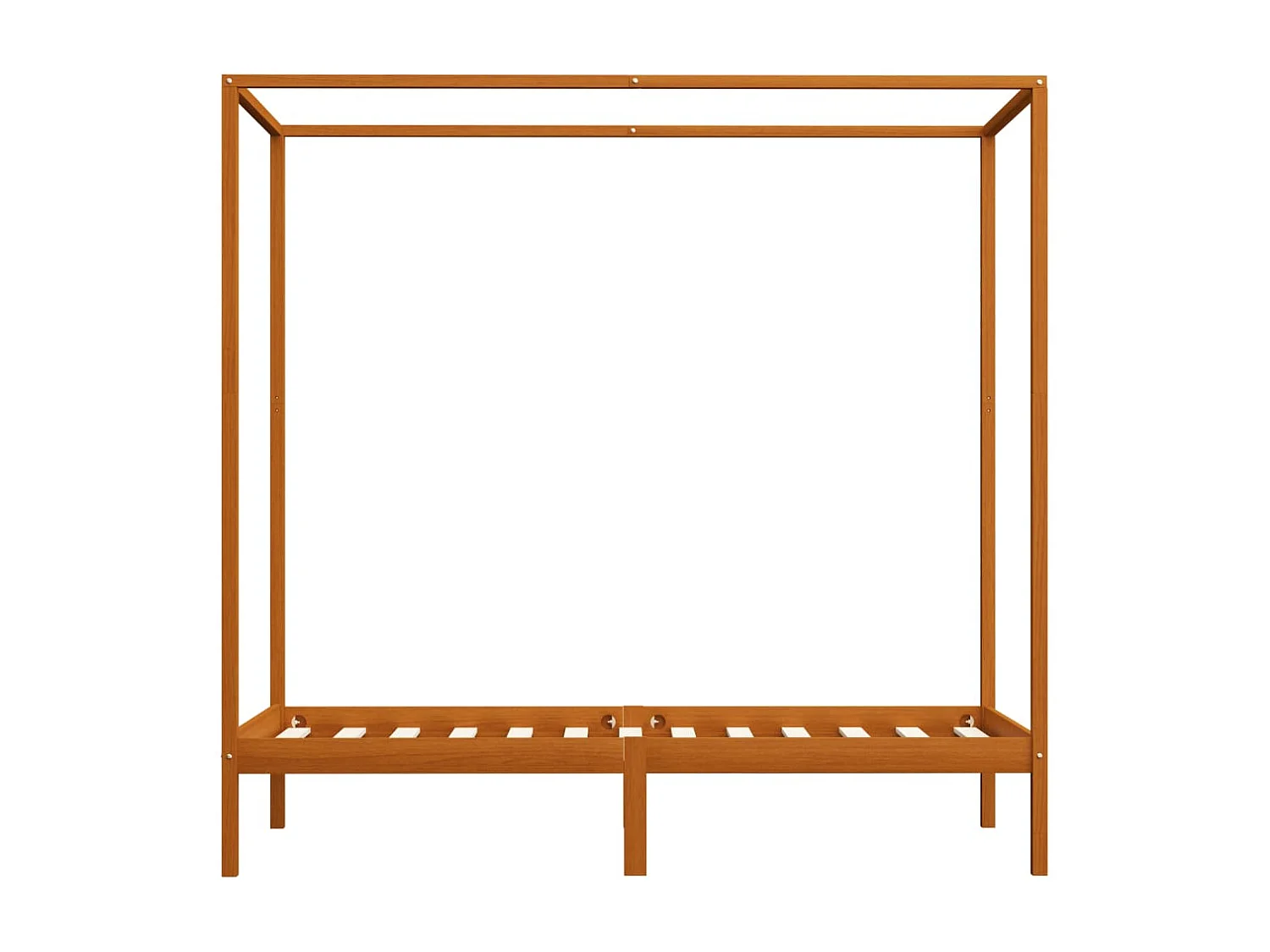 Lit à baldaquin-100 x 200 cm Marron miel Pin massif 100x200 cm, JKF653892