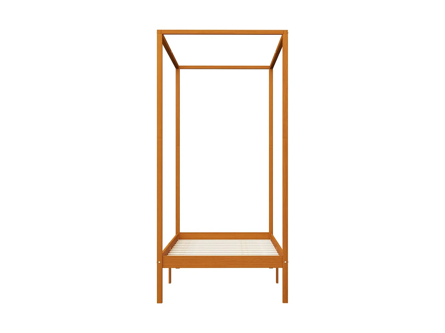 Cama com dossel com toldo 100x200cm pinho maciço castanho mel PT197384