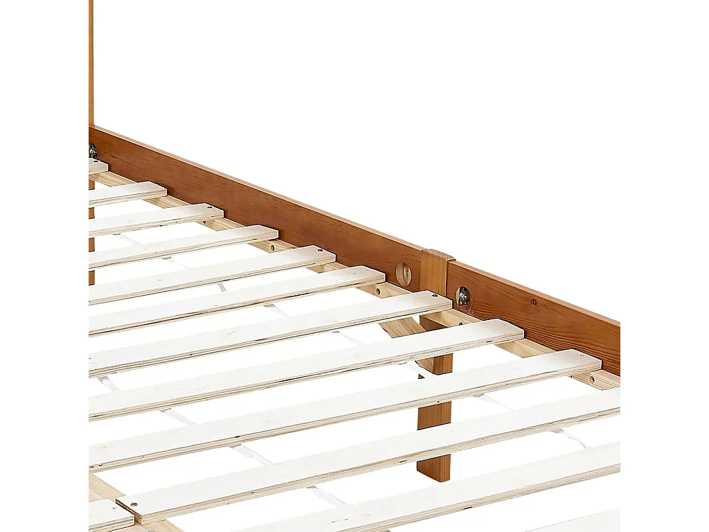 Cama com dossel com toldo 100x200cm pinho maciço castanho mel PT197384