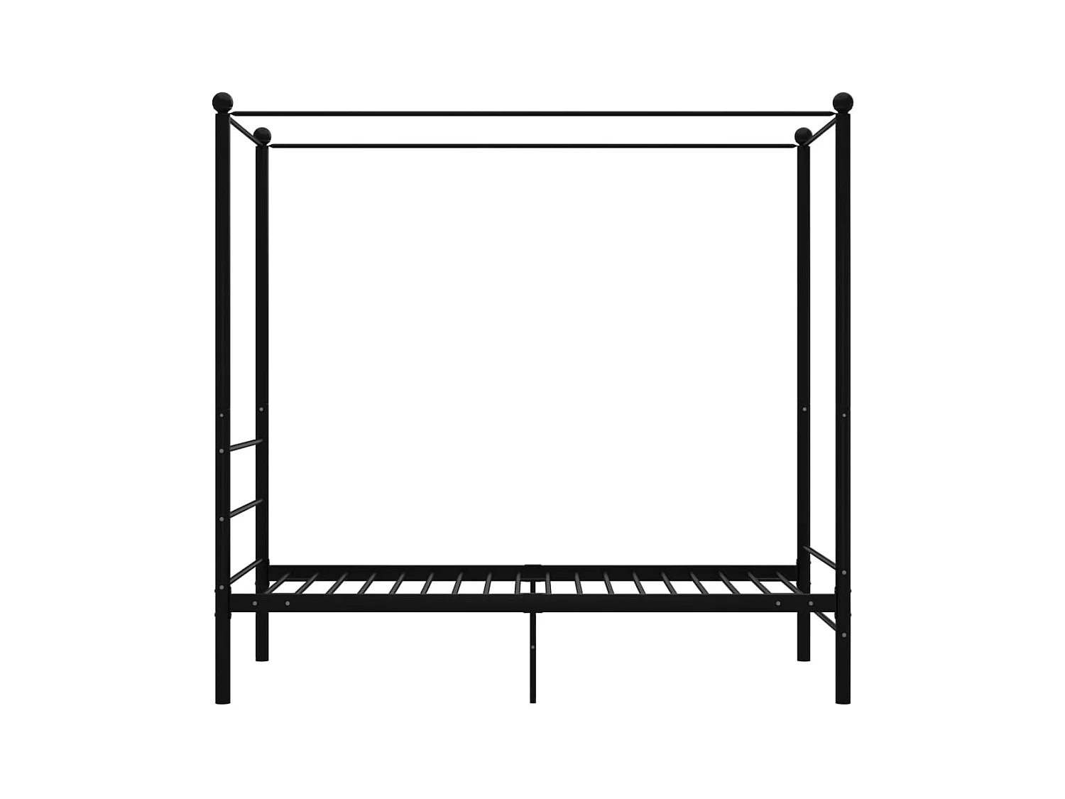 Lit à baldaquin-90 x 200 cm Noir Métal JKF246953