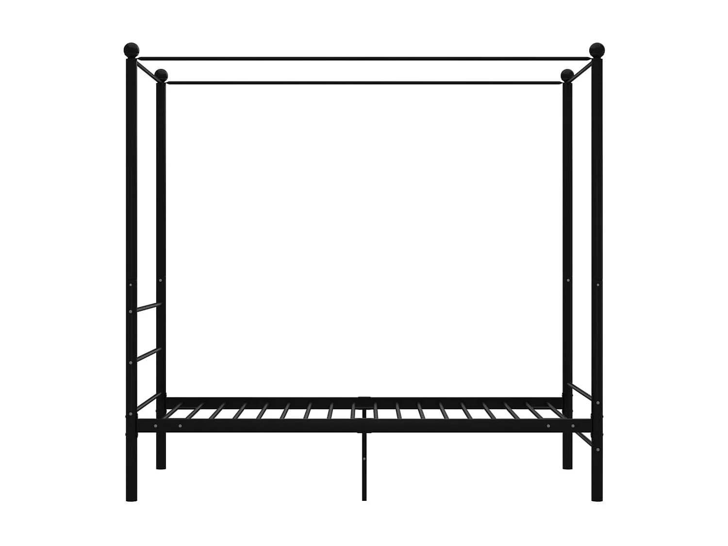 Lit à baldaquin-90 x 200 cm Noir Métal JKF246953