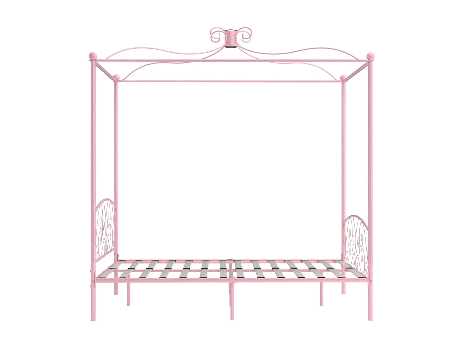 Lit à baldaquin-140 x 200 cm Rose Métal JKF353009