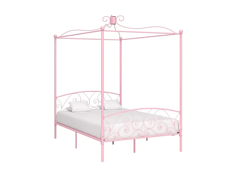 Hemelbedframe metaal roze 140x200 cm NL57626