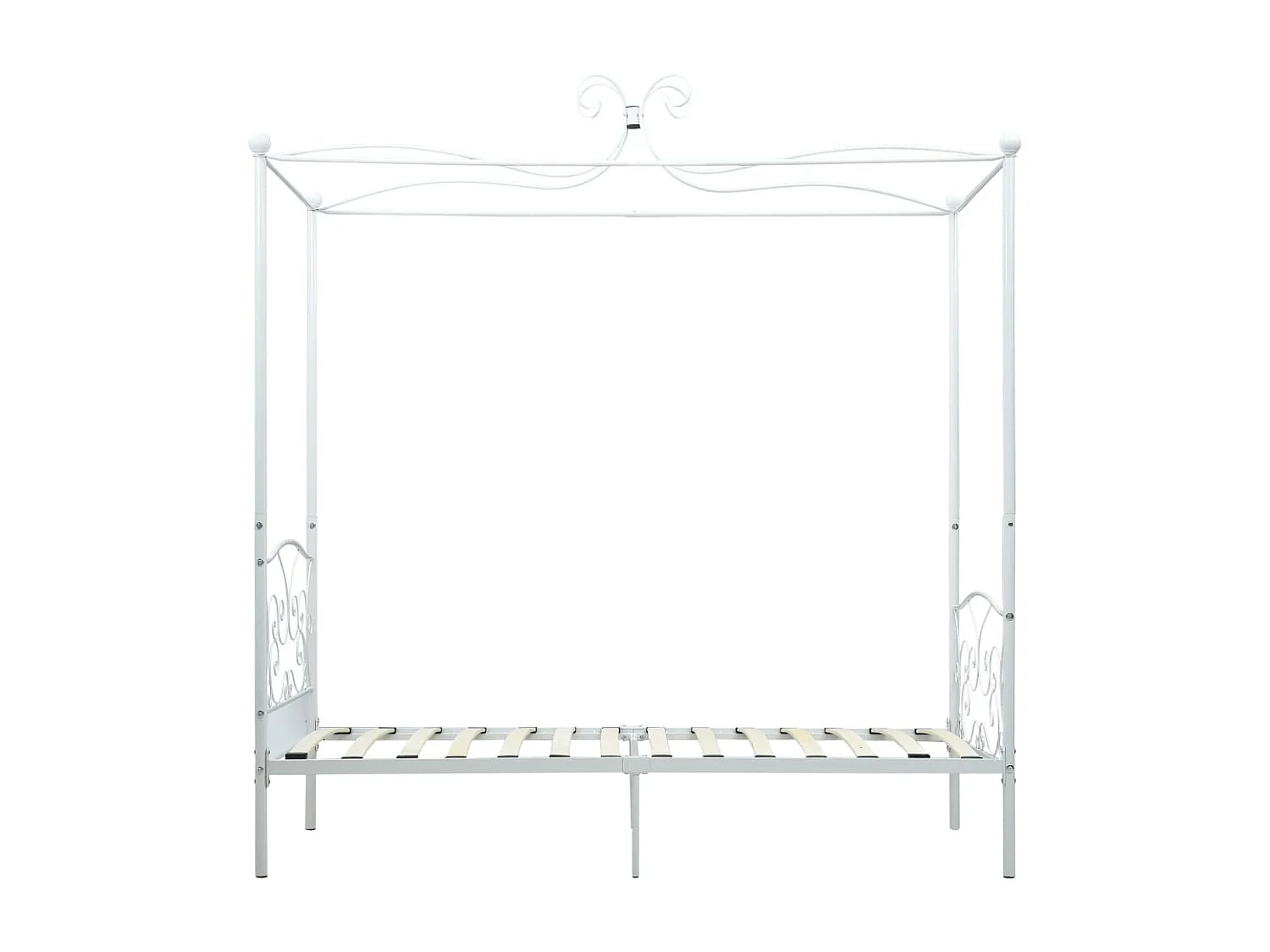 Lit à baldaquin-90 x 200 cm Blanc Métal JKF997821