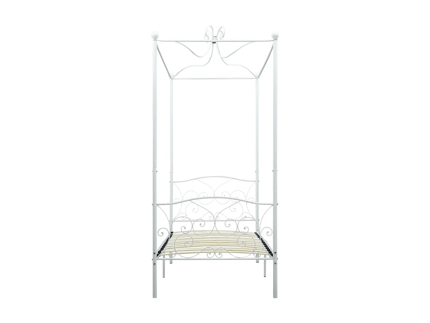 Cama con dosel - 90x200 cm metal blanco ES74873