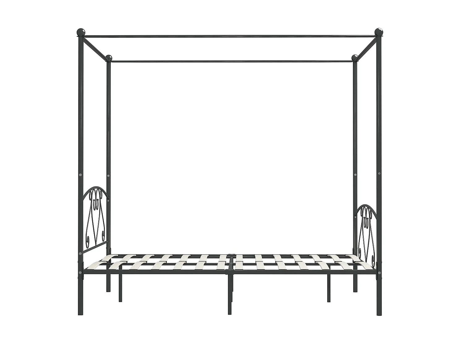 Lit à baldaquin-160 x 200 cm Gris Métal 160 x 200 cm JKF487384