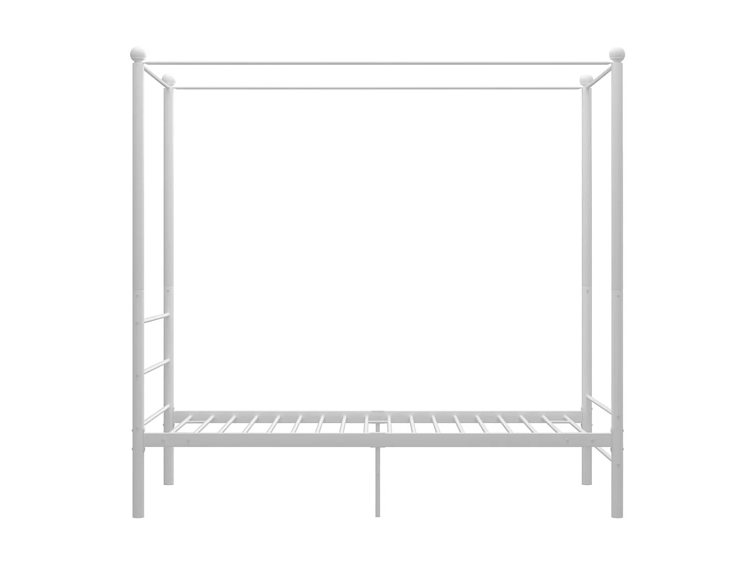 Lit à baldaquin-100 x 200 cm Blanc Métal JKF925858