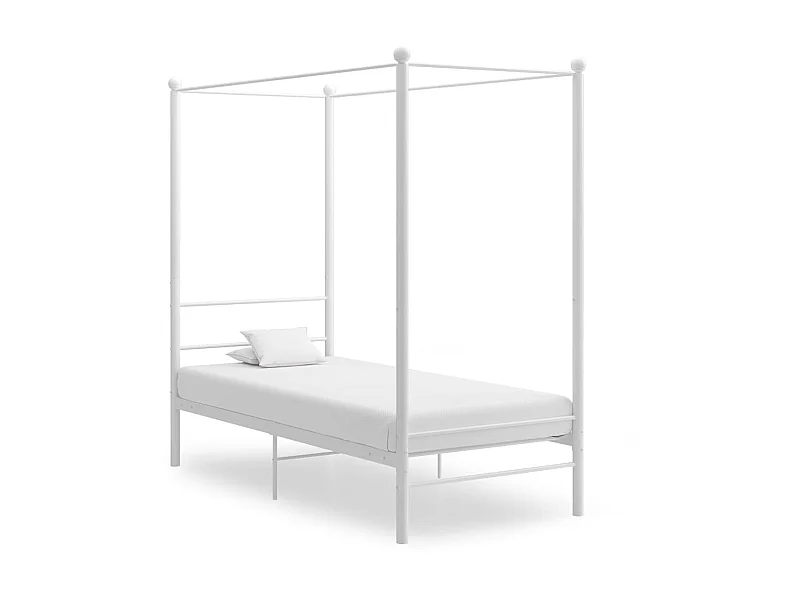 Cama con dosel - 100x200 cm metal blanco ES62939