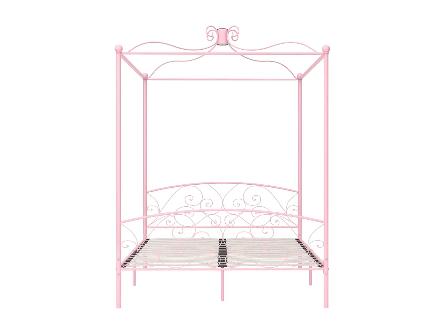 Lit à baldaquin-160 x 200 cm Rose Métal 160 x 200 cm JKF447023