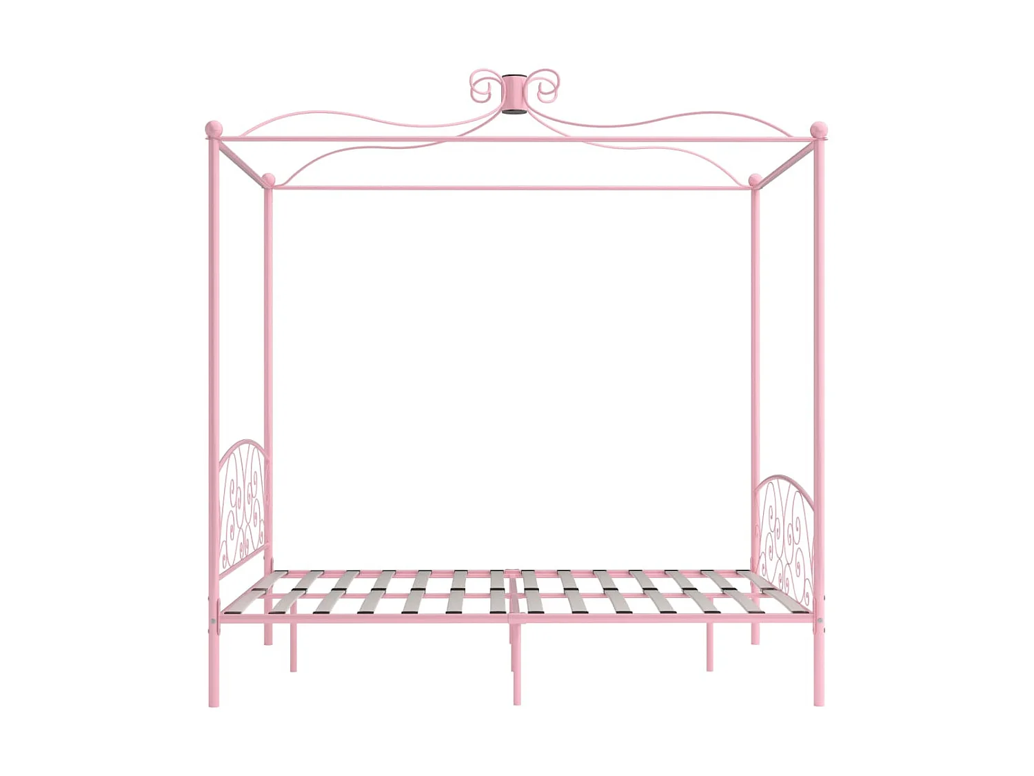Lit à baldaquin-160 x 200 cm Rose Métal 160 x 200 cm JKF447023
