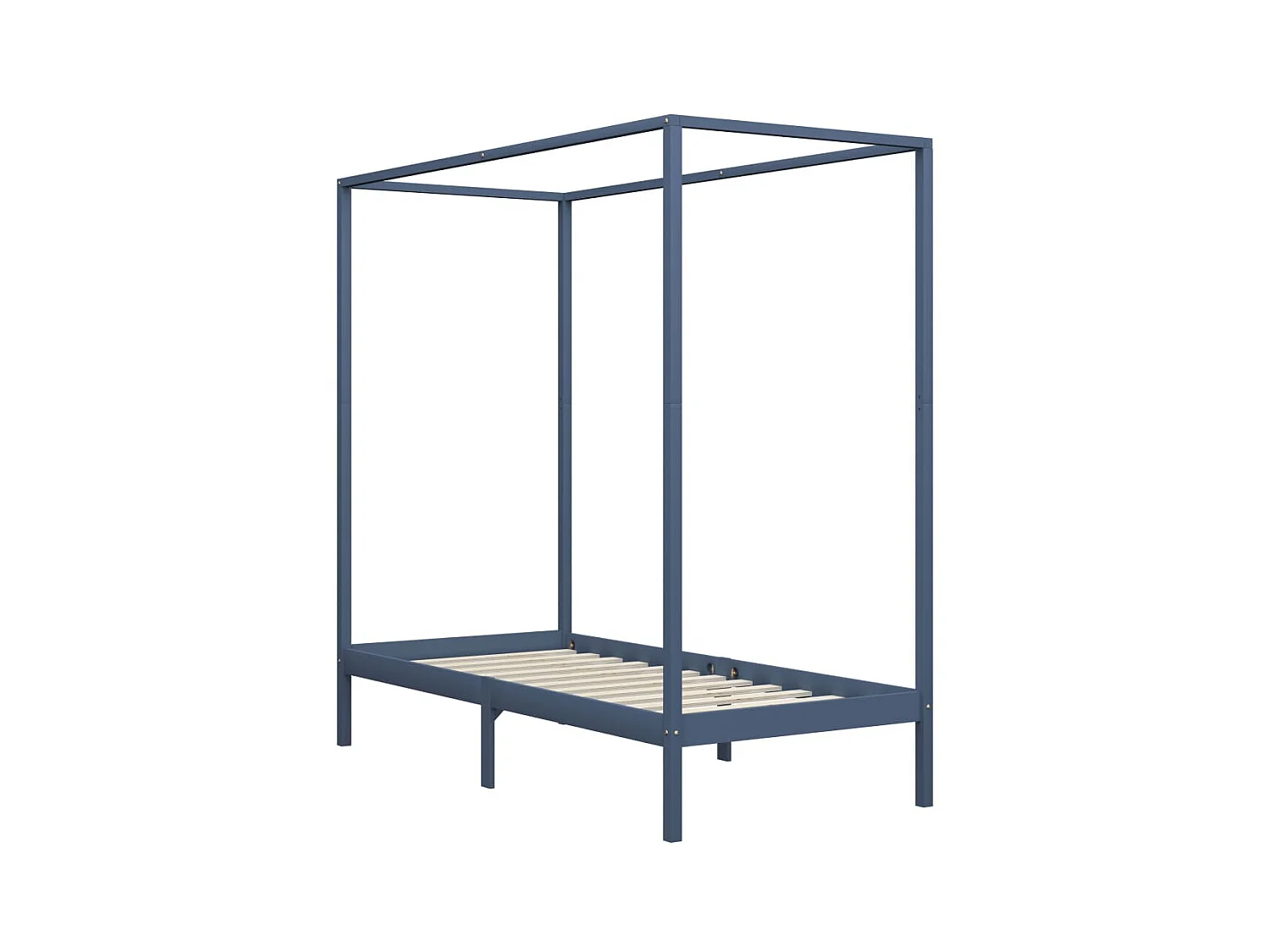 Hemelbedframe massief grenenhout grijs 100x200 cm NL24862