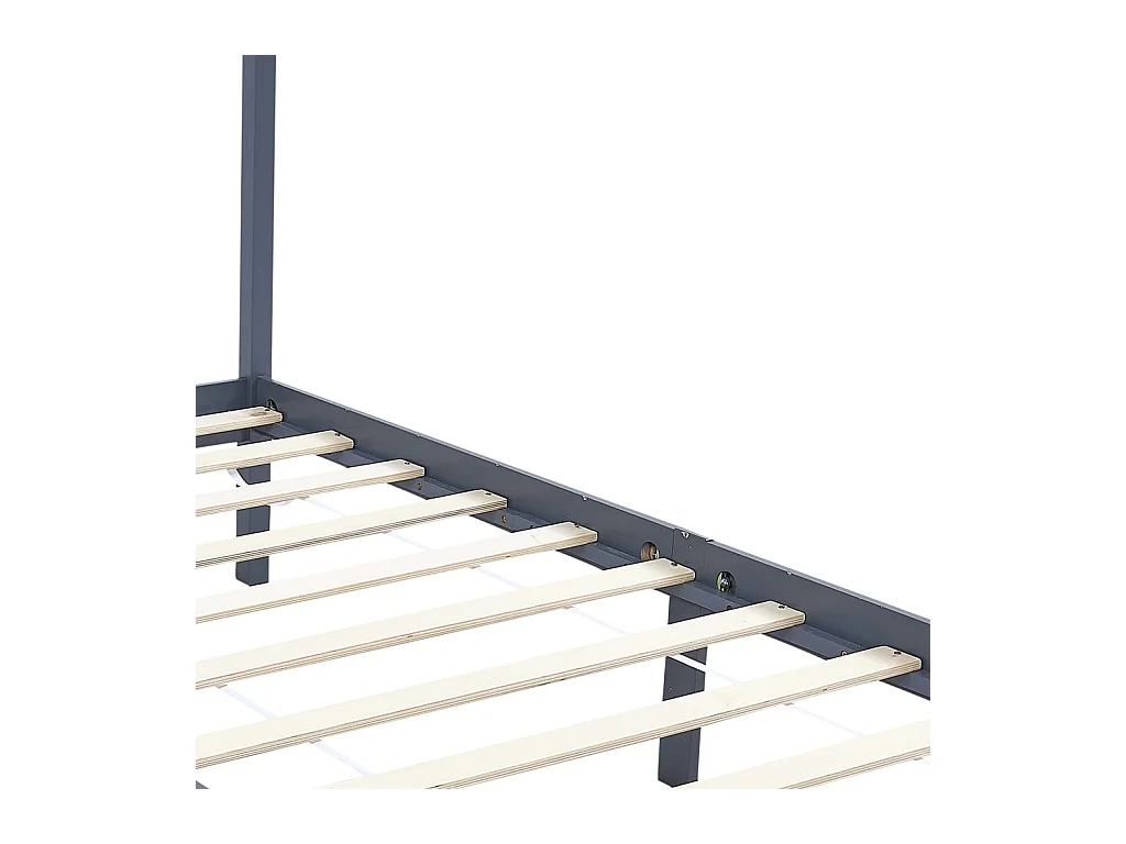Hemelbedframe massief grenenhout grijs 100x200 cm NL24862