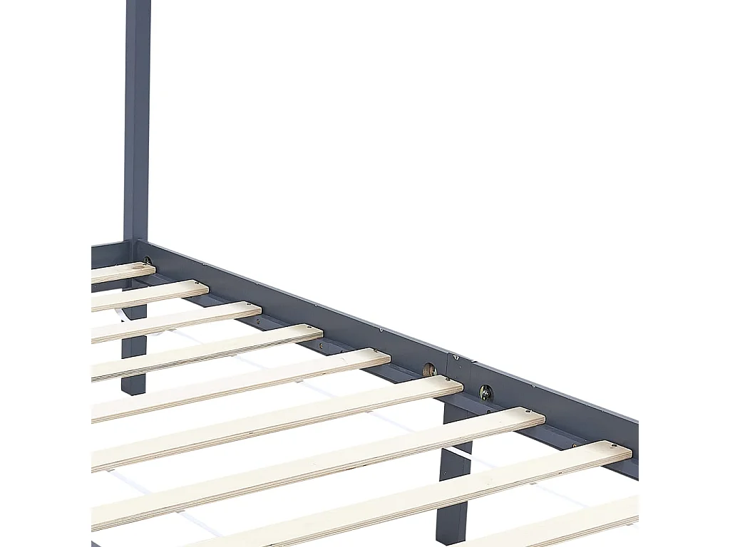 Cama com dossel com toldo 100x200 cm pinho maciço cinzento PT875865