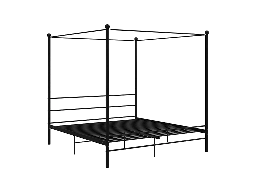 Cama dossel 180x200 cm metal preto PT670161
