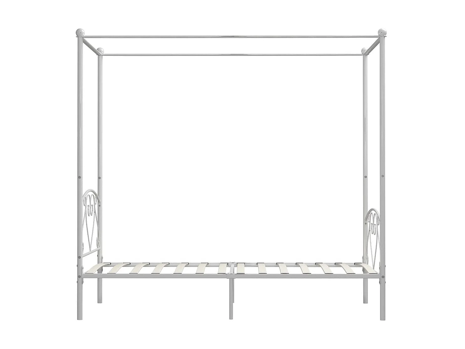 Lit à baldaquin-90 x 200 cm Blanc Métal JKF986574