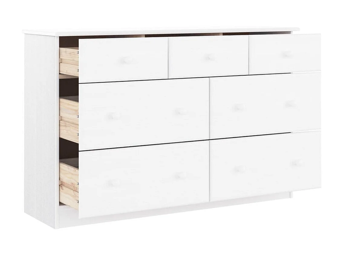 Cómoda ALTA 112x35x73 cm madeira de pinho maciça branco PT444902
