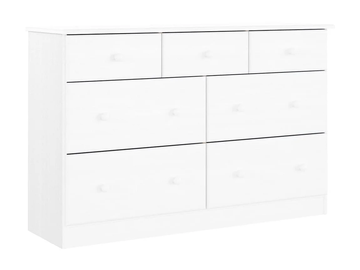 Commode basse ALTA blanc 112x35x73 cm bois massif de pin SBC7991