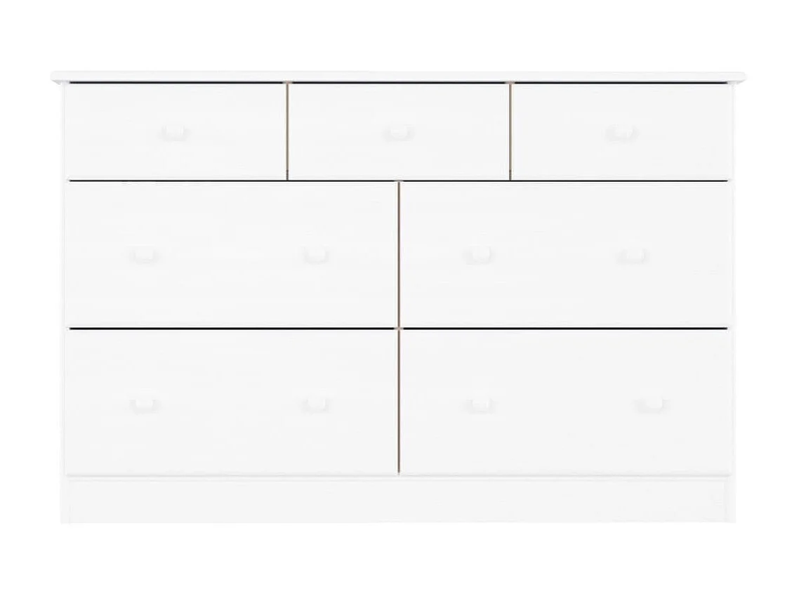 Commode basse ALTA blanc 112x35x73 cm bois massif de pin SBC7991