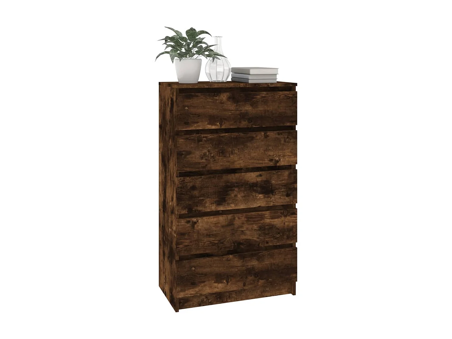 Commode basse Chêne fumé 60x36x103 cm Bois d'ingénierie SBC3724