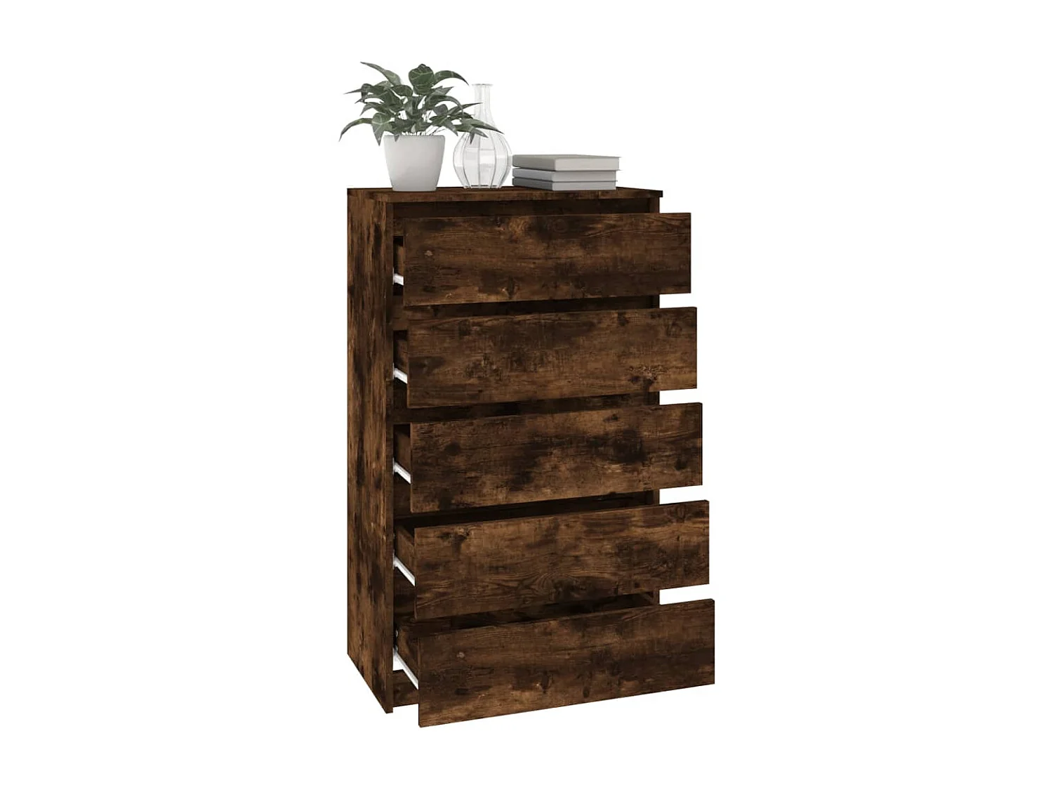 Commode basse Chêne fumé 60x36x103 cm Bois d'ingénierie SBC3724