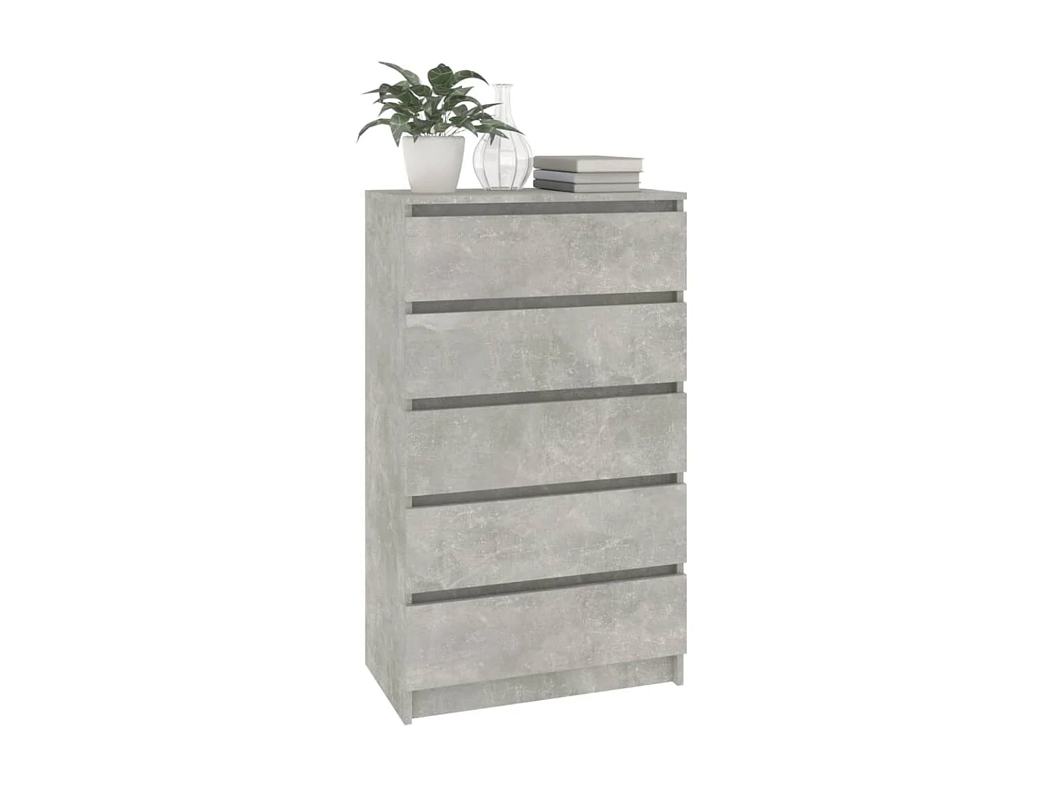 Commode basse Gris béton 60x36x103 cm Bois d'ingénierie SBC1570