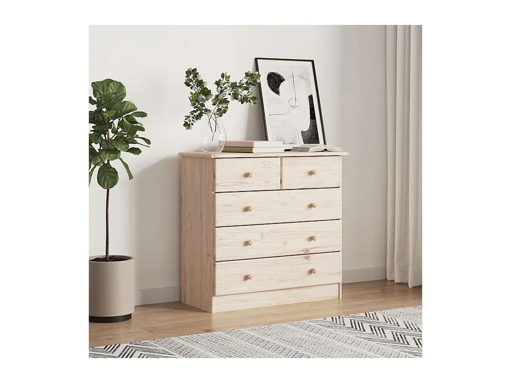 Commode basse ALTA 77x35x73 cm bois massif de pin SBC8552