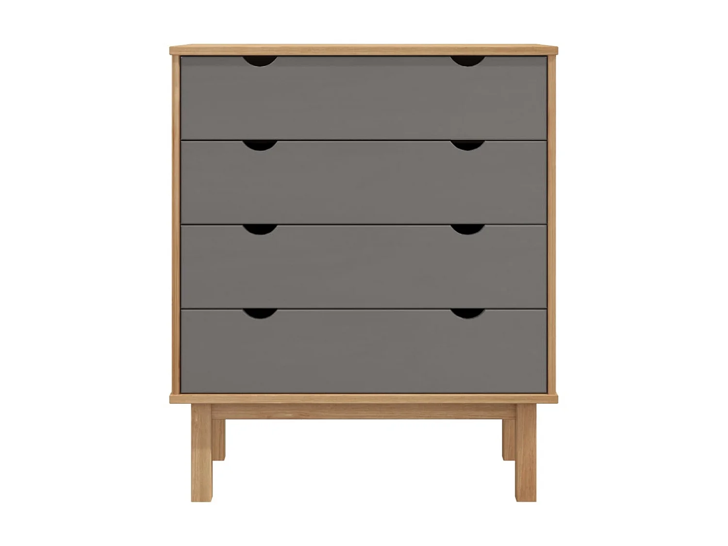 Armário gavetas OTTA 76,5x39,5x90cm pinho maciço castanho/cinza PT636069