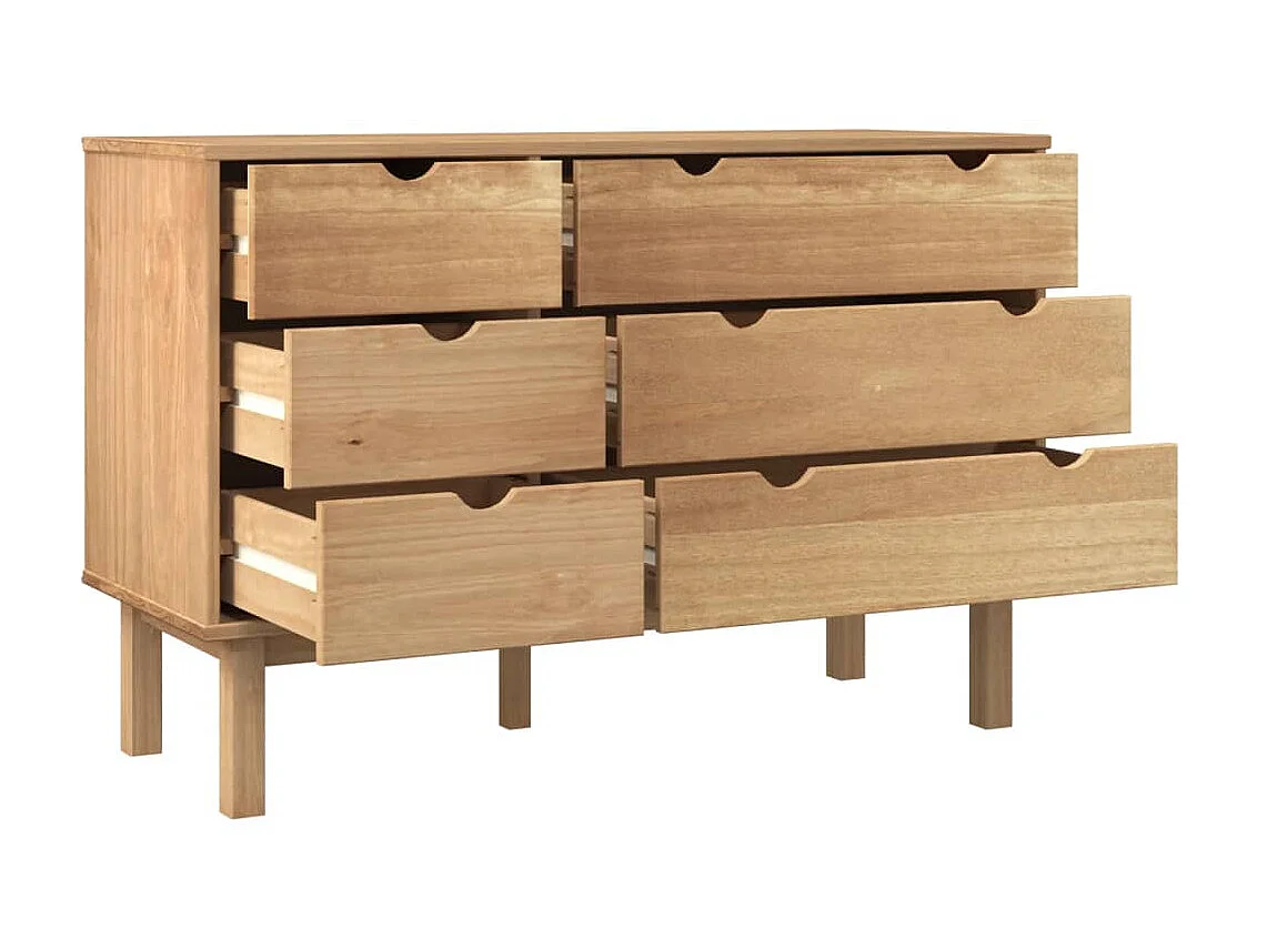 Commode basse OTTA 111x42x73,5 cm Bois de pin massif SBC9963
