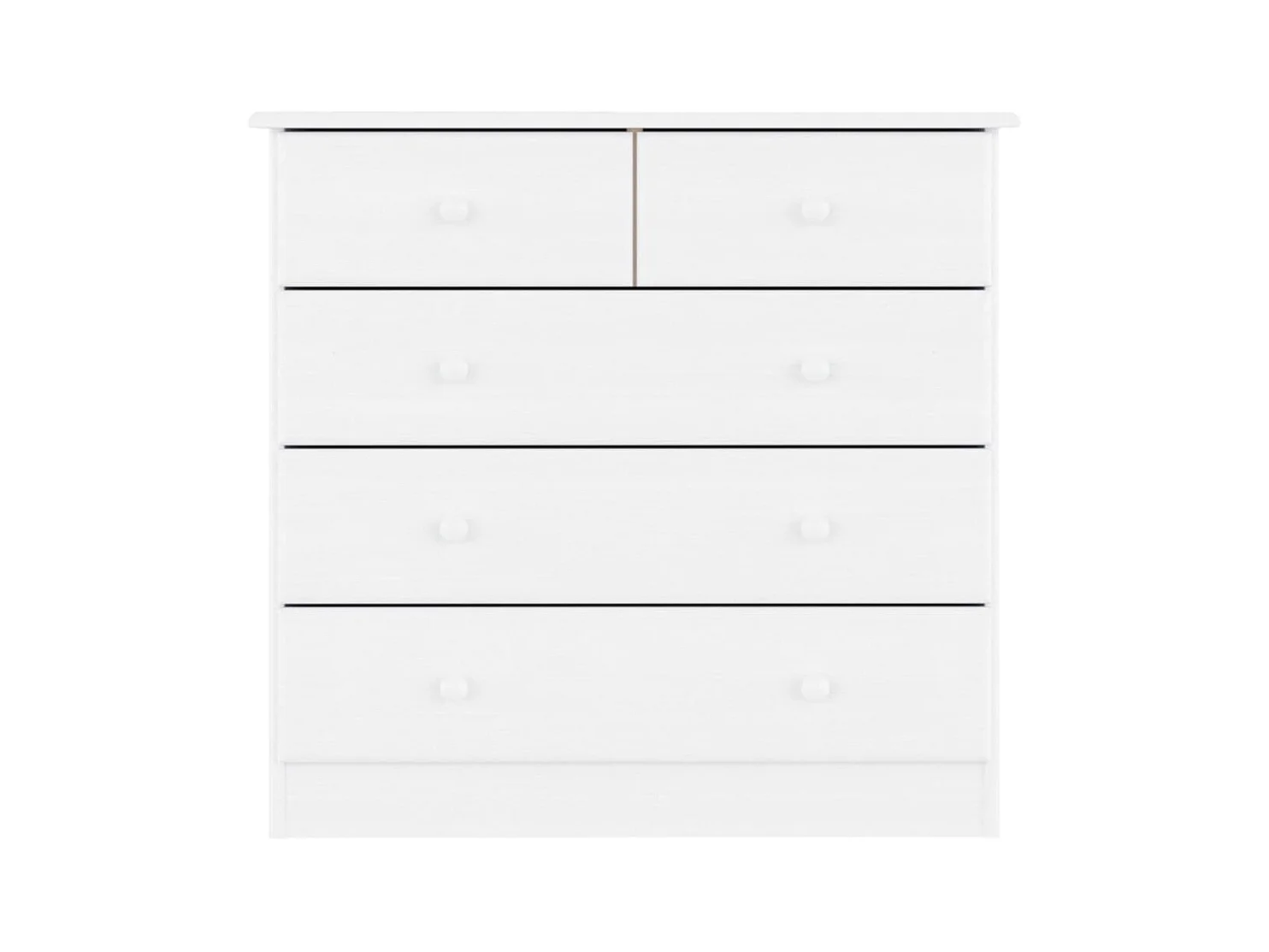 Commode basse ALTA blanc 77x35x73 cm bois massif de pin SBC1051