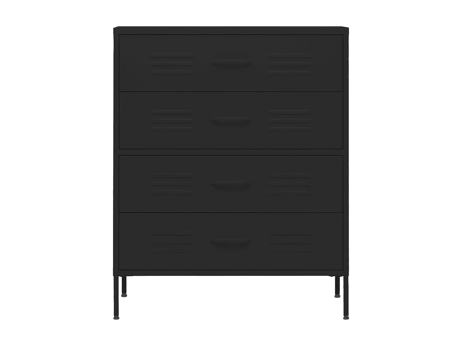 Commode basse Noir 80x35x101,5 cm Acier SBC8354