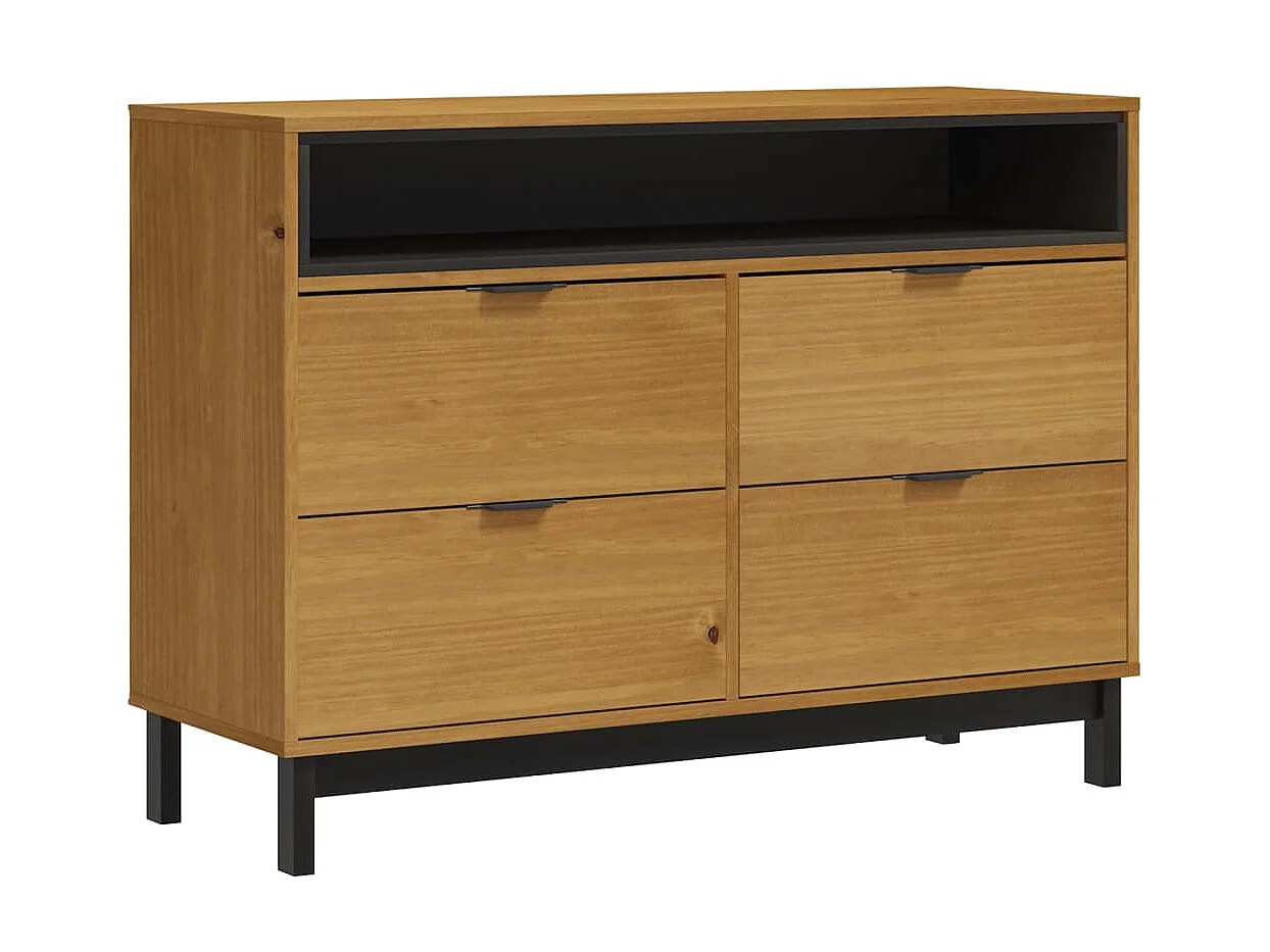 Commode basse FLAM 110x40x80 cm bois de pin massif SBC1532