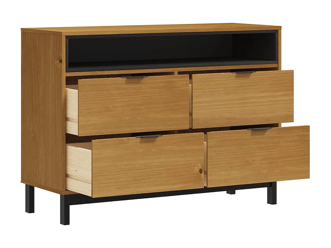 Commode basse FLAM 110x40x80 cm bois de pin massif SBC1532