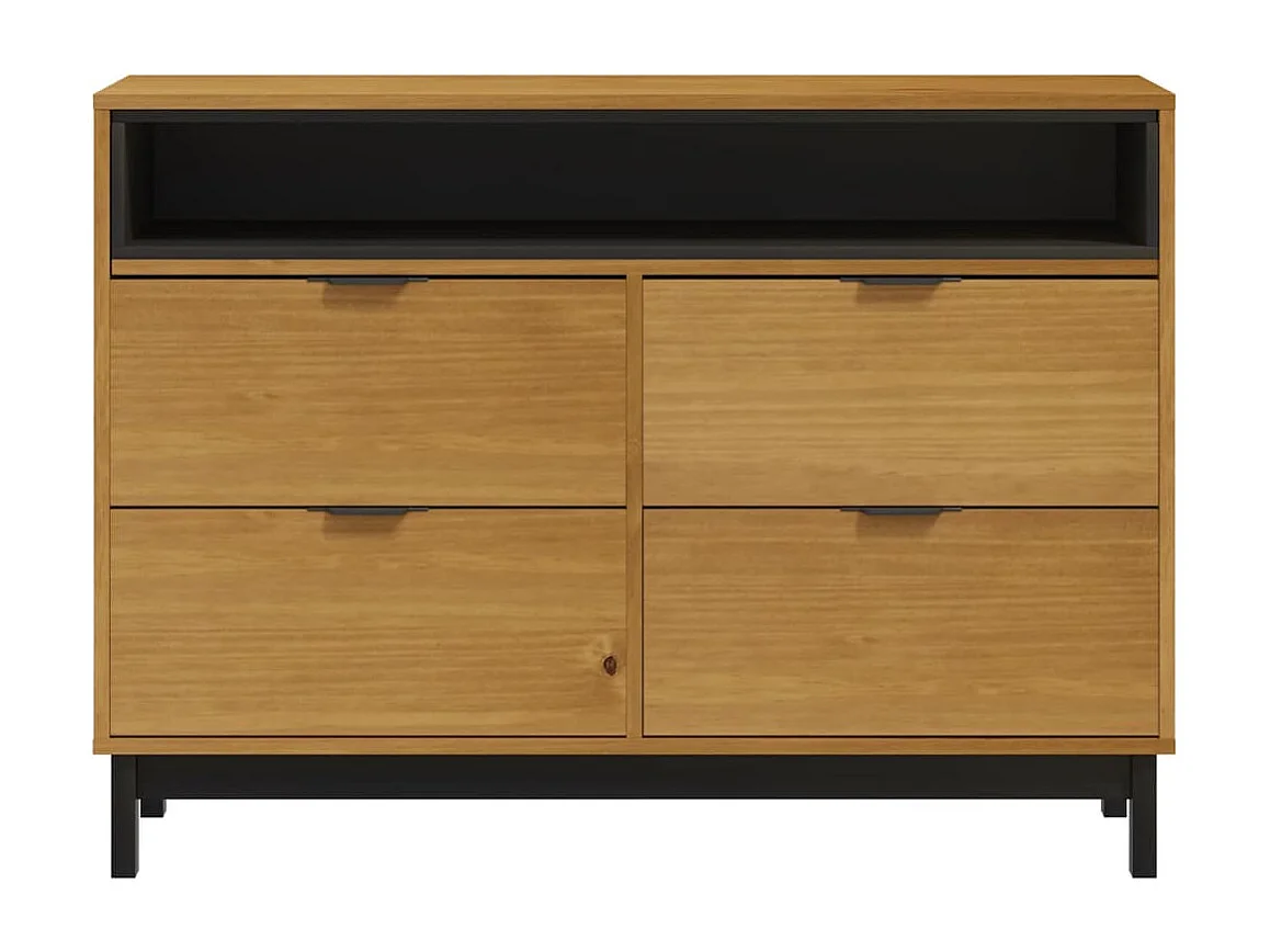 Commode basse FLAM 110x40x80 cm bois de pin massif SBC1532