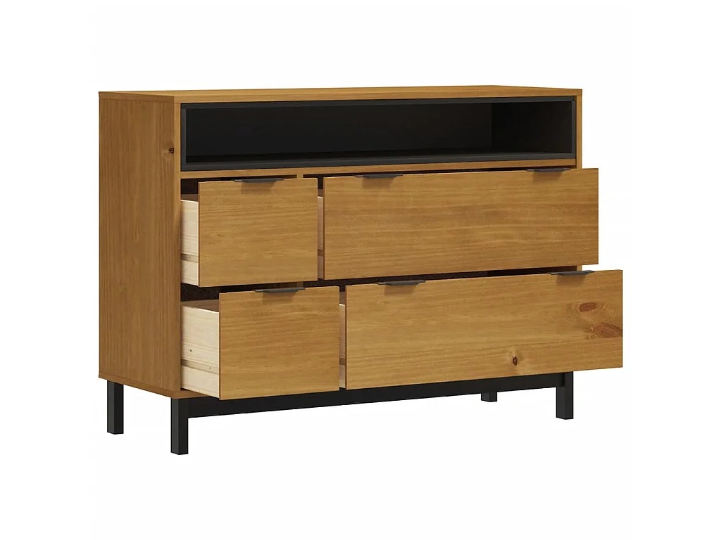 Commode basse FLAM 110x40x80 cm bois de pin massif SBC1079