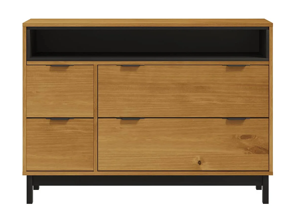 Commode basse FLAM 110x40x80 cm bois de pin massif SBC1079