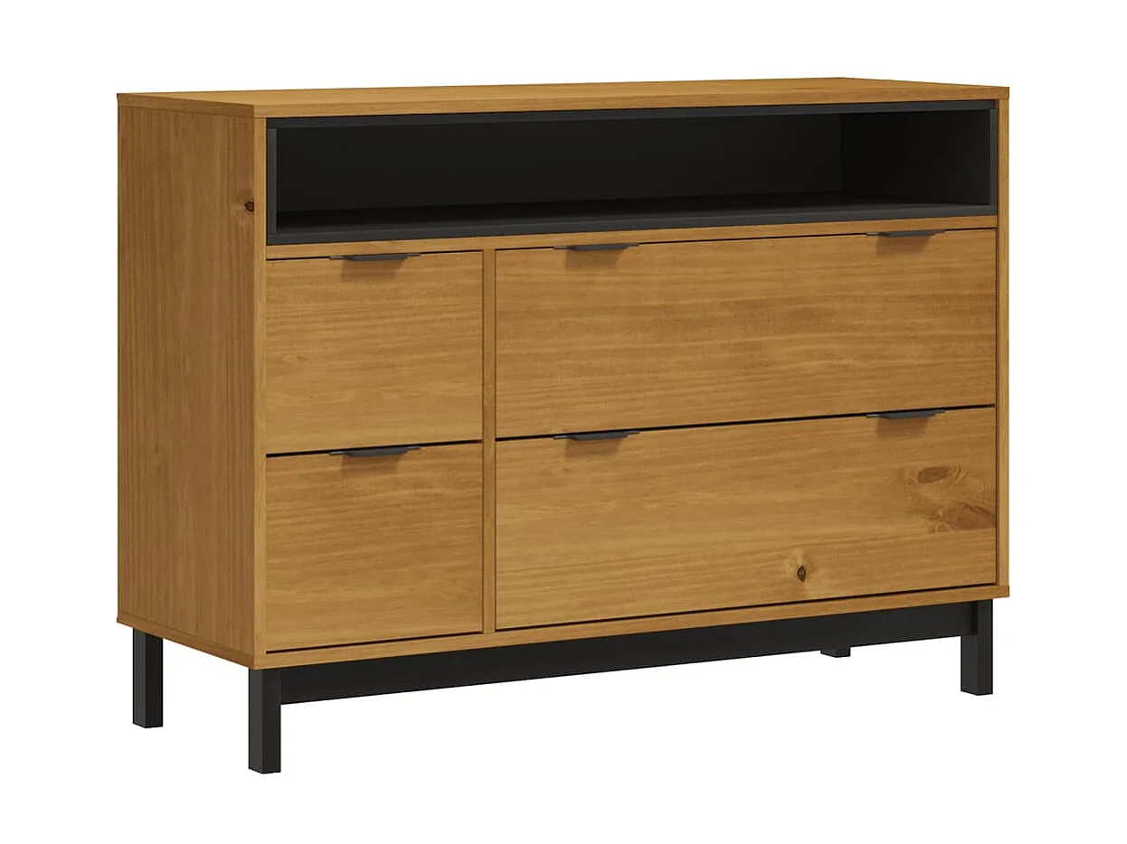 Commode basse FLAM 110x40x80 cm bois de pin massif SBC1079