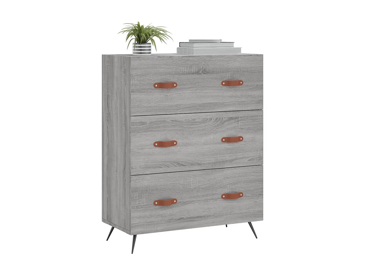 Commode basse gris sonoma 69,5 x 34 x 90 cm bois d'ingénierie SBC1672