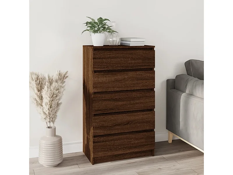 Commode basse Chêne marron 60x36x103 cm Bois d'ingénierie SBC4599