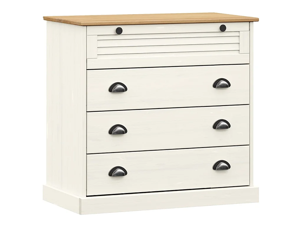 Ladekast VIGO 80x40x76 cm massief grenenhout wit NL505361