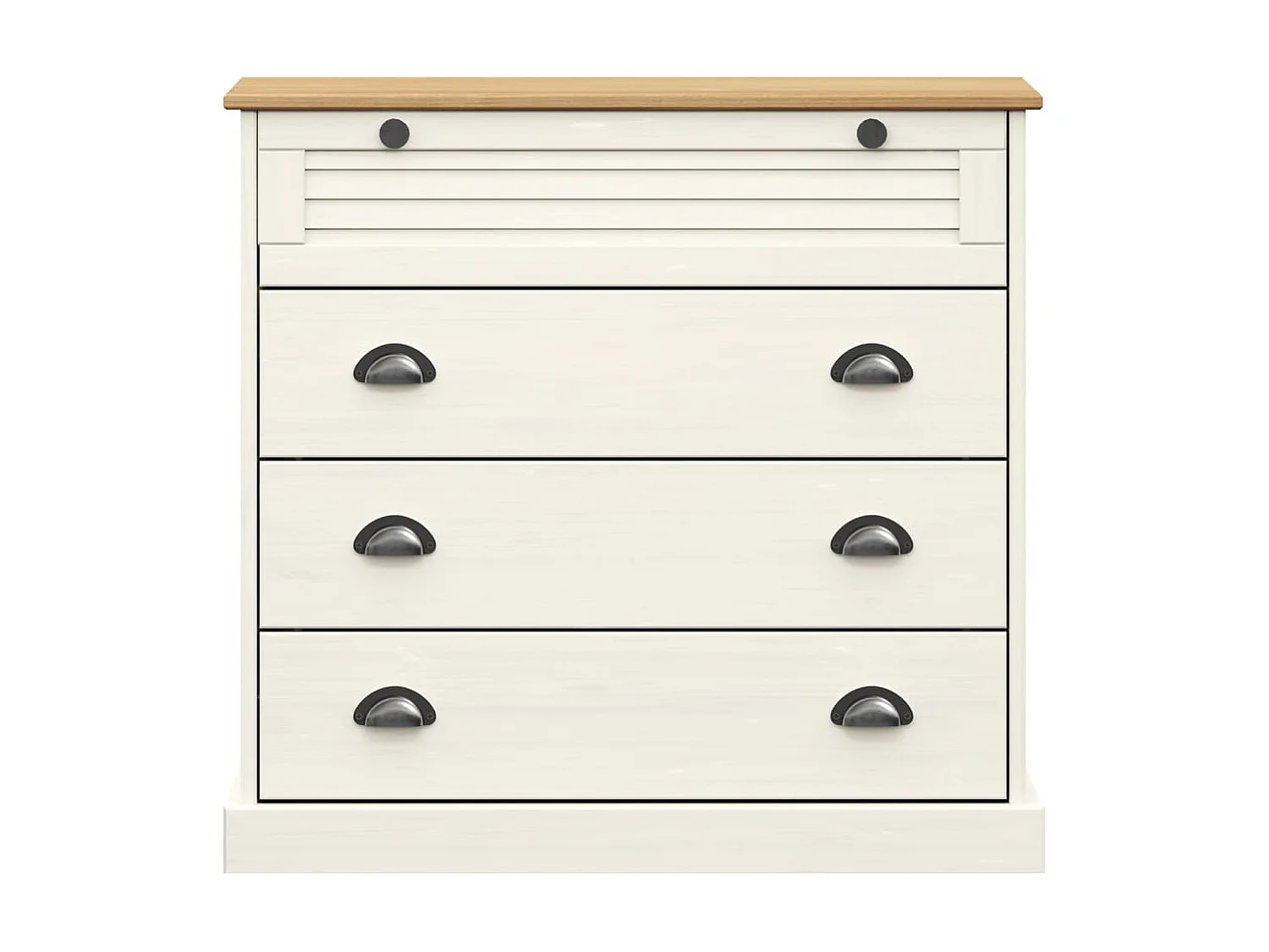 Ladekast VIGO 80x40x76 cm massief grenenhout wit NL505361