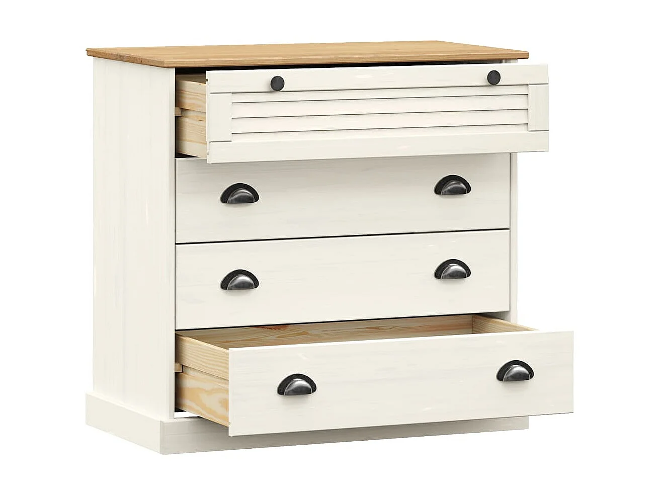 Ladekast VIGO 80x40x76 cm massief grenenhout wit NL505361