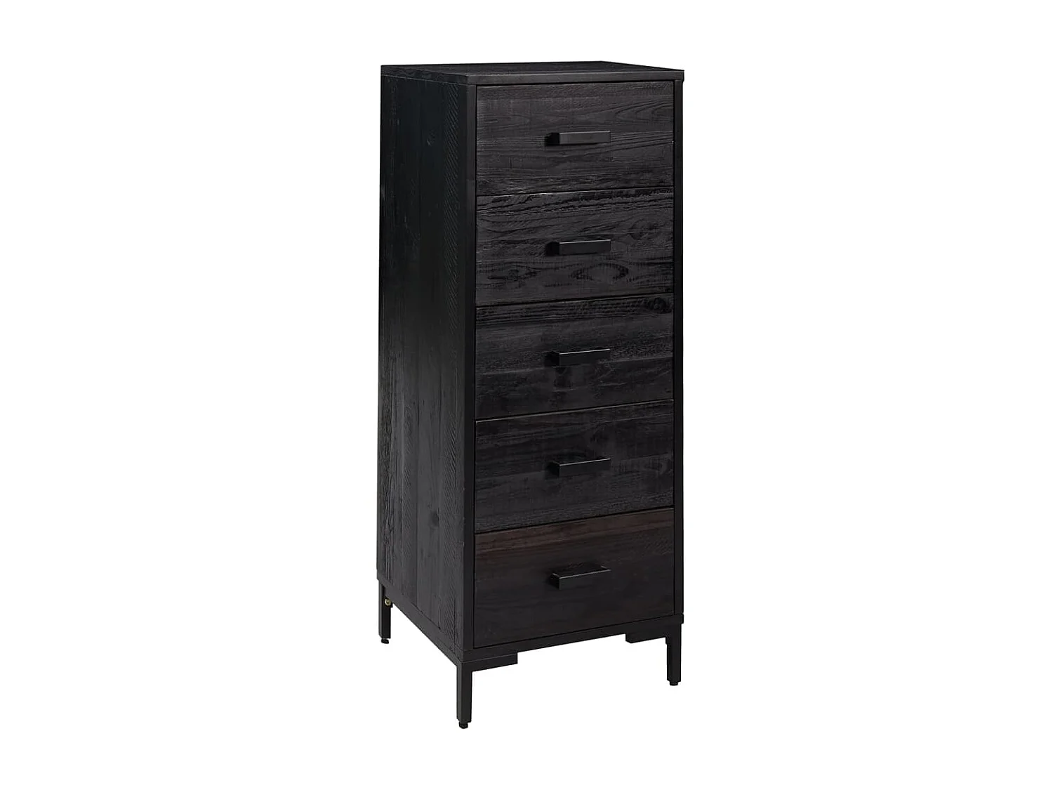 Commode basse Noir 42x35x110 cm Bois de pin massif SBC1341
