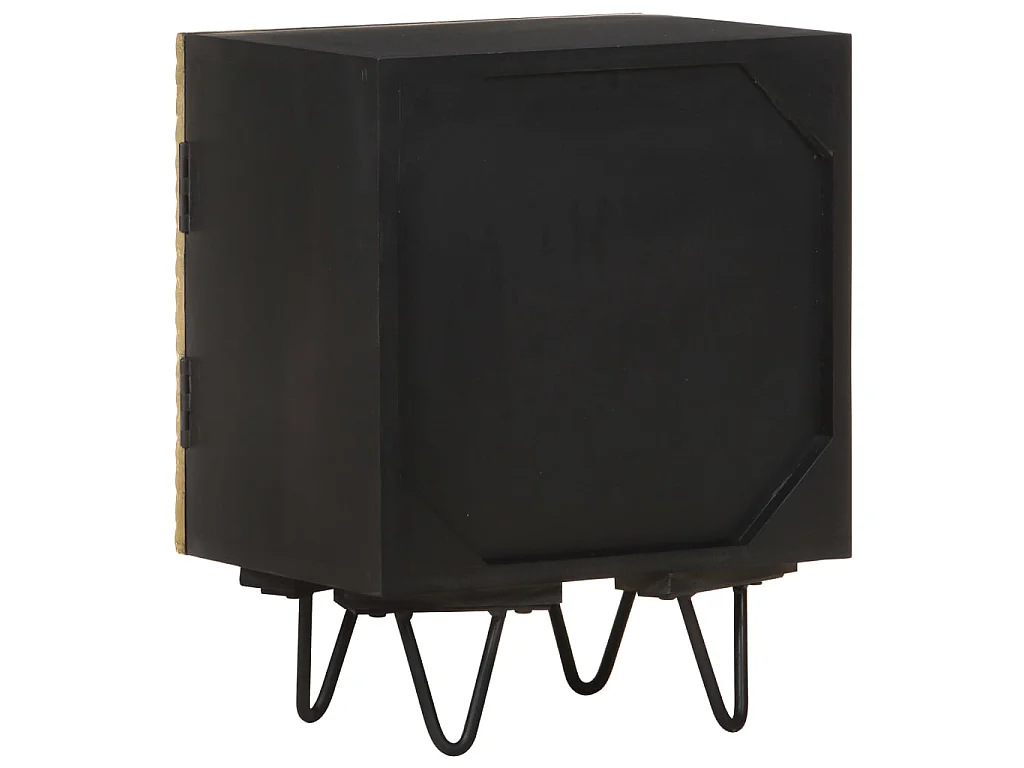 Table de chevet avec front en laiton 40x30x50cm Manguier massif KEFWE76324