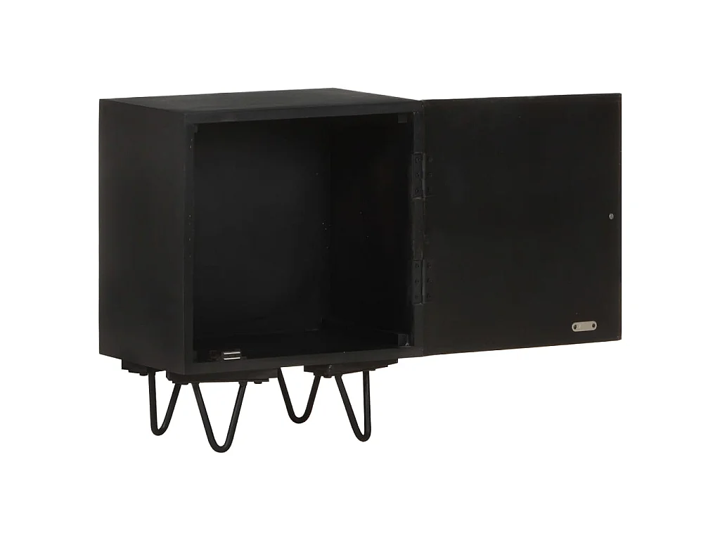 Table de chevet avec front en laiton 40x30x50cm Manguier massif KEFWE76324