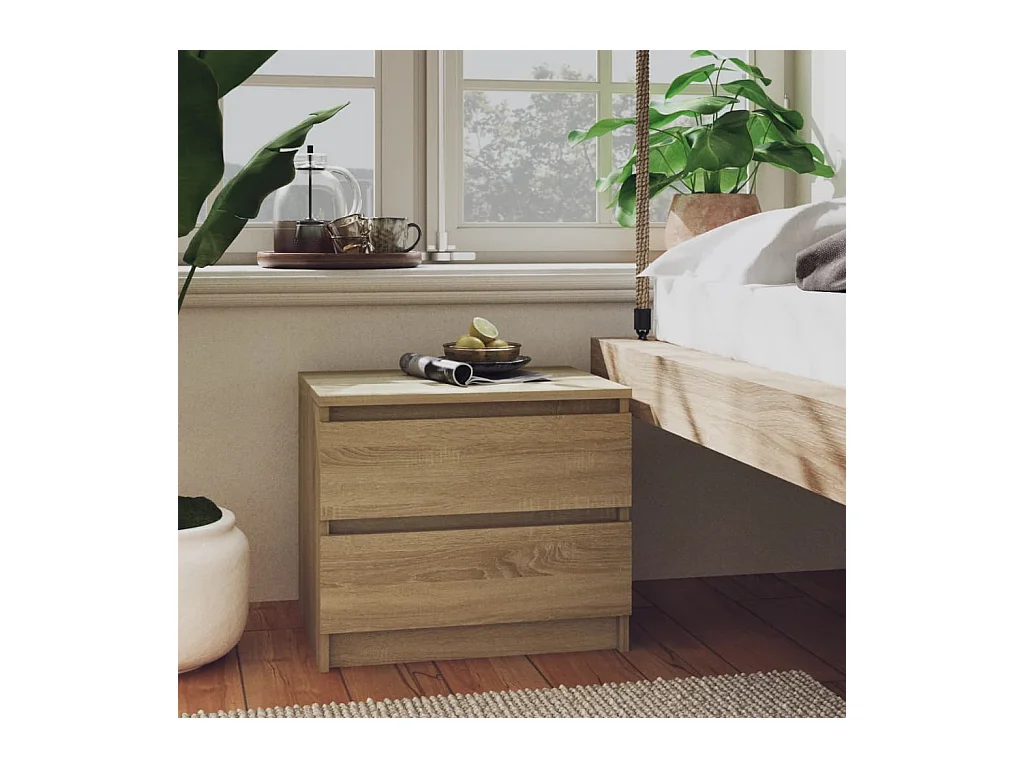 Table de chevet Chêne sonoma 50x39x43,5 cm Aggloméré KEFWE10448